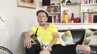 Brit in stockings facial