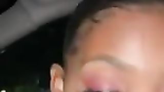 Pretty Face Sucking Boyfriends Cock in Car