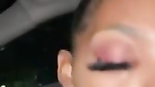 Pretty Face Sucking Boyfriends Cock in Car