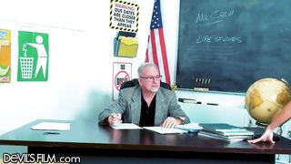 DevilsFilm Petite Vina Sky Fucks Her Teacher's Huge Cock For Better Grades