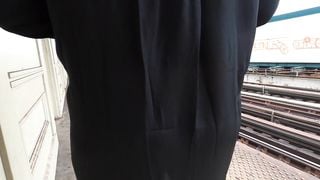 Wife in Black Sheer Dress with Yellow Thong on at Sex Store.mp4