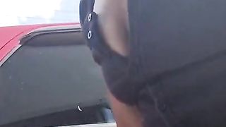 Stopping at Random Stores Flashing Peeing Twerking then had a Stranger to Flash her Breast and more