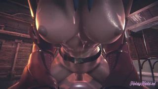 Starwars Hentai POV Ahsoka 3D 4D - blowjob and fucked cowgirl stily with creampie