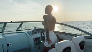 Girl Skipper Twists her Ass and Caresses her Pussy