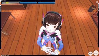 3D HENTAI OVERWATCH POV D.VA Blowjob