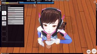 3D HENTAI OVERWATCH POV D.VA Blowjob