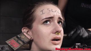 Heeled bdsm teen dominated while in chains