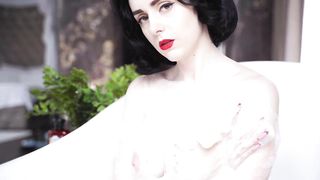 Sexy Brunette Takes a Bubble Bath