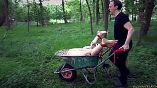 Orgasm and crying in pain in BDSM bondage