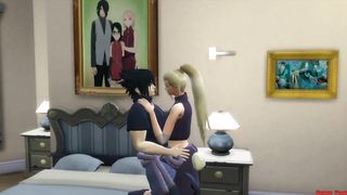 Sakura Finds her friend Ino with her Husband Sasuke Marriage Room Naruto Porn