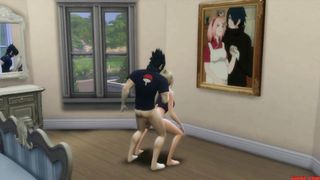 Sakura Finds her friend Ino with her Husband Sasuke Marriage Room Naruto Porn