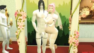 Sakura's Wedding Part 4 Naruto Hentai Obedient and Domesticated Wife Pregnant with her Rapists Marries in front of her Horned Husband and Sad Netorare