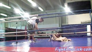 Busty asian fucked with strapon by lez teen