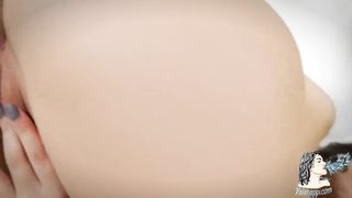 All Natural Italian Girl Masturbates with a Black Dildo