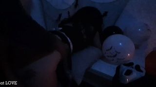 JessyCat turned him on with a surprise cosplay psihedelic night for Halloween