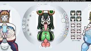 Fapwall [Rule 34 Hentai game] Tsuyu Asui from my hero academy gets a 6 dicks penetration and bukkake