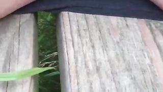rubbing my wife's pussy in public on a park bench