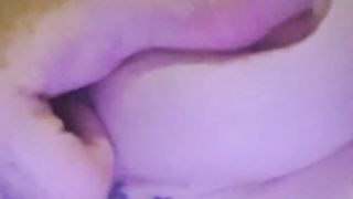 Playing firmly with big tits and hard nipples