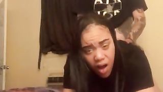 Fucking this pussy from behind nice face shot of her can’t take it