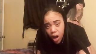 Fucking this pussy from behind nice face shot of her can’t take it