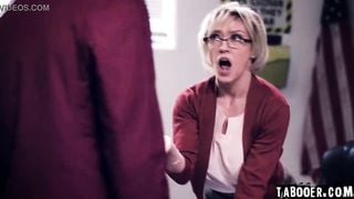 50 years old teacher Dee William put herself at odds with four of her students during a class and ends up being gangbanged by her students!