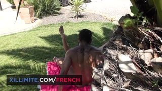 Anal sex around the pool with sexy Mya Lorenn