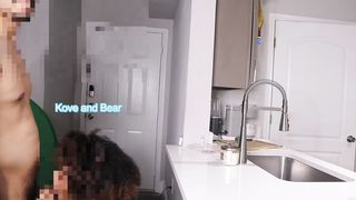 Thick ebony kove fucked hard in kitchen