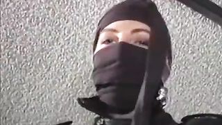 BDSM dyke Summer Cummings riding plastic cock hard