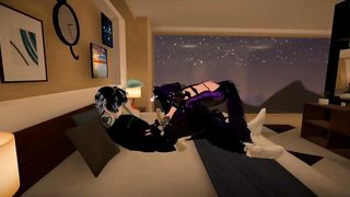 VRChat ERP doggy style and sucking with gagging
