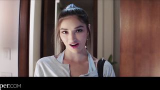 Deeper. DP-Queen Emily gets spit roasted by Mick & Dante