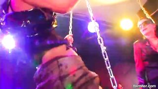 DRUNKSEXORGY - Bi-sexual pornstar babes takes fat dicks in public