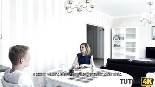 TUTOR4K. Student likes the way teacher sucks and works vaginal muscles