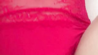 Hot redhead in lingerie blowjob with cum in pussy