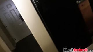 Curly blonde Tiffany drilled hard after interracial trick