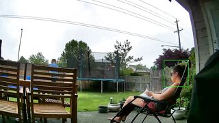 Spied flashing landscaper no panties