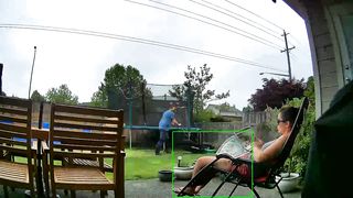 Spied flashing landscaper no panties