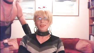 two nice clothed crossdressers in a blowjob-clip