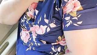 1 HORNY BBW Southern Naughty Hotwife MASTURBATES IN CAR in her neighborhood TRIES NOT TO GET CAUGHT!