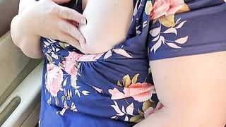 1 HORNY BBW Southern Naughty Hotwife MASTURBATES IN CAR in her neighborhood TRIES NOT TO GET CAUGHT!