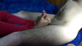 My stepaunt lost a bet and gives me a footjob (Part 2)