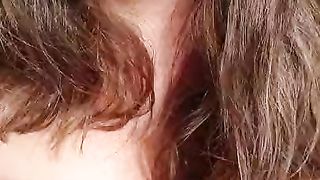 Cum-eating Backyard Fun Blowjob - while Neighbors do their Yard Work