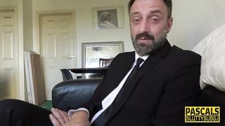 Real submissive throated