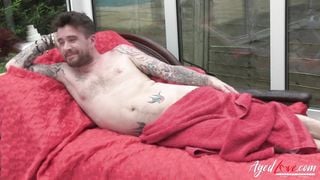 AGEDLOVE Mature Artist Lacey Starr Seduces Handy Model Luke Hotrod and Sucks Him well