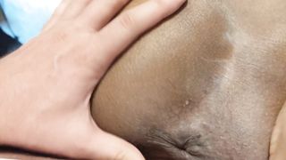 Black girlfriends pussy grips thick white cock