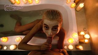 Cozy homemade blowjob in the bathroom