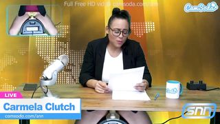 Hot Latina news anchor masturbation on air