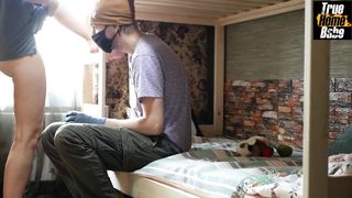 TrueHomeBabe - Squeamish housewife MILF creampied by furniture installer (and farts with cum)