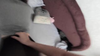 Hot vaginal sex doggy style, blowjob, orgasm and cum on panties