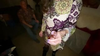 Cuckold wearing PINK lipstick Sucks Bull's Cock... Agness