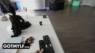 StayHomeMilf - Smoking Hot Milf In Tight Leggings Gags On Hard Dick While Doing Her Yoga Stretches